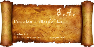 Beszteri Abiáta névjegykártya